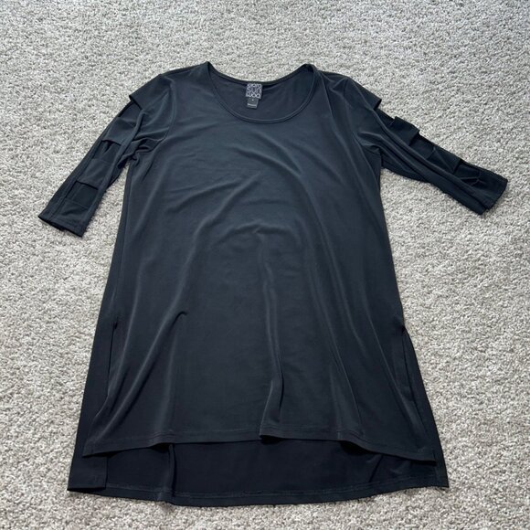 Clara Sunwoo Womens Small 3/4 Sleeves With Shoulder Cut Out Long Line Tunic - Picture 10 of 10